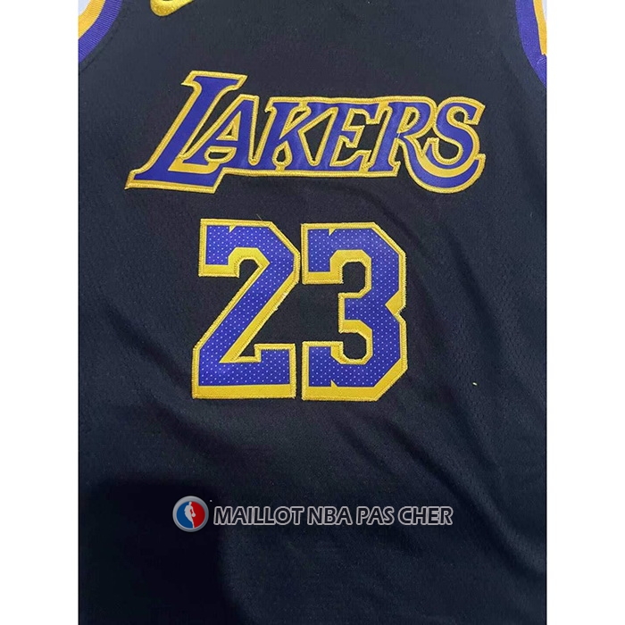 Maillot Enfant Los Angeles Lakers LeBron James NO 23 Earned 2021-22 Noir